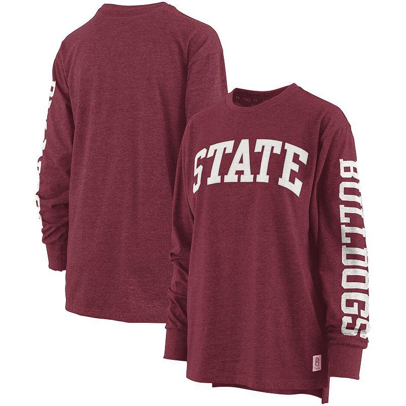 Women's Pressbox Maroon Mississippi State Bulldogs Two-Hit Canyon Long Sleeve T-Shirt,  Product Image