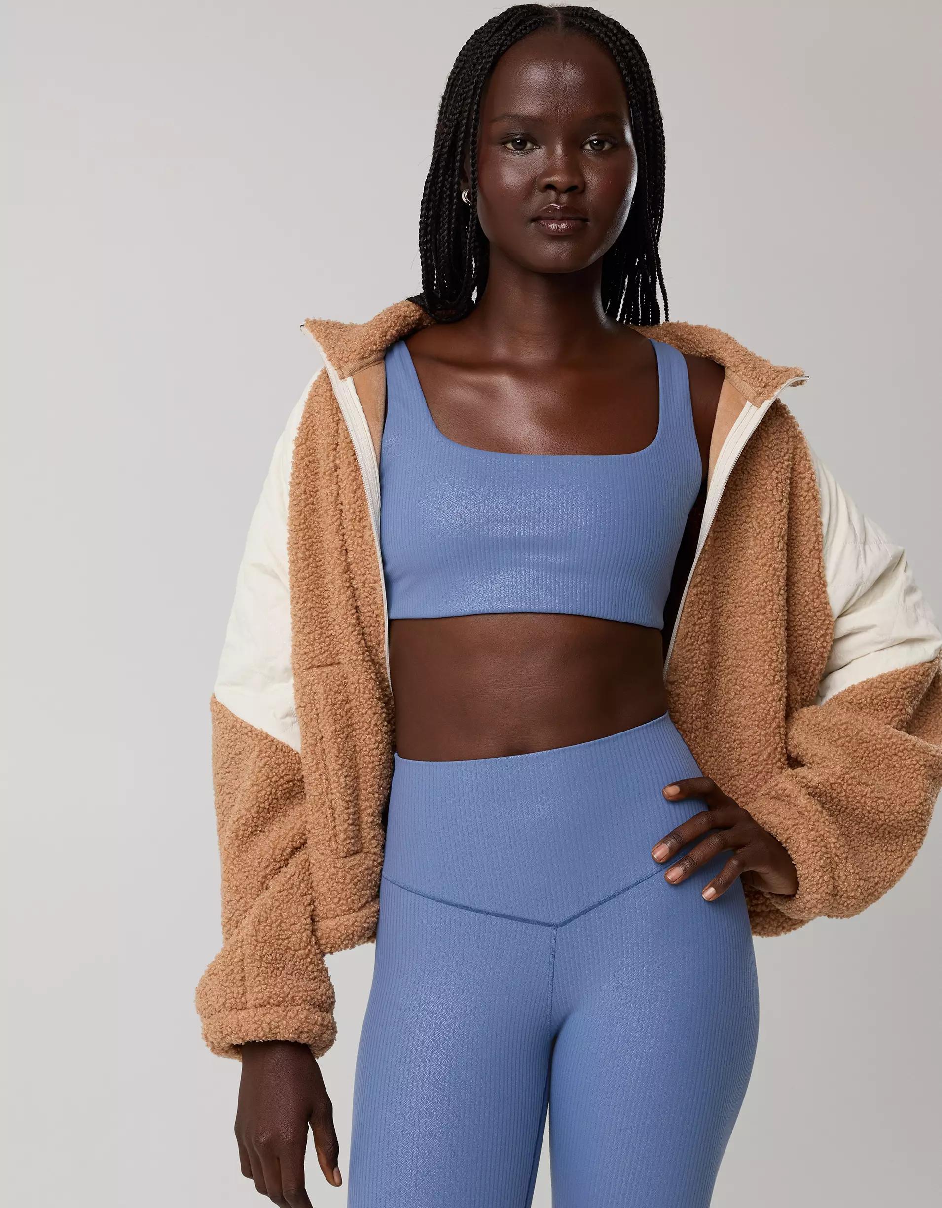 OFFLINE By Aerie Real Me XTRA Rib Foil Classic Sports Bra Women's Product Image