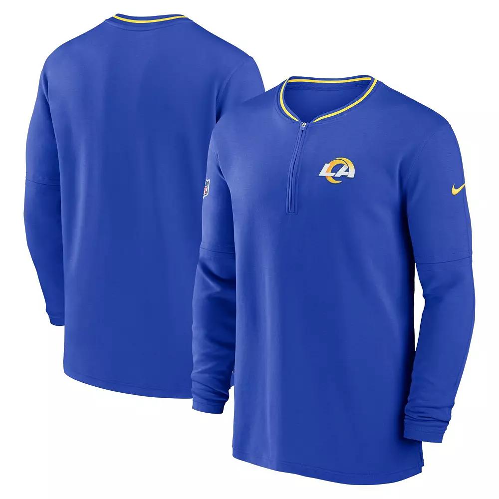 Men's Nike Royal Los Angeles Rams Coach Half-Zip Sweatshirt,  Product Image