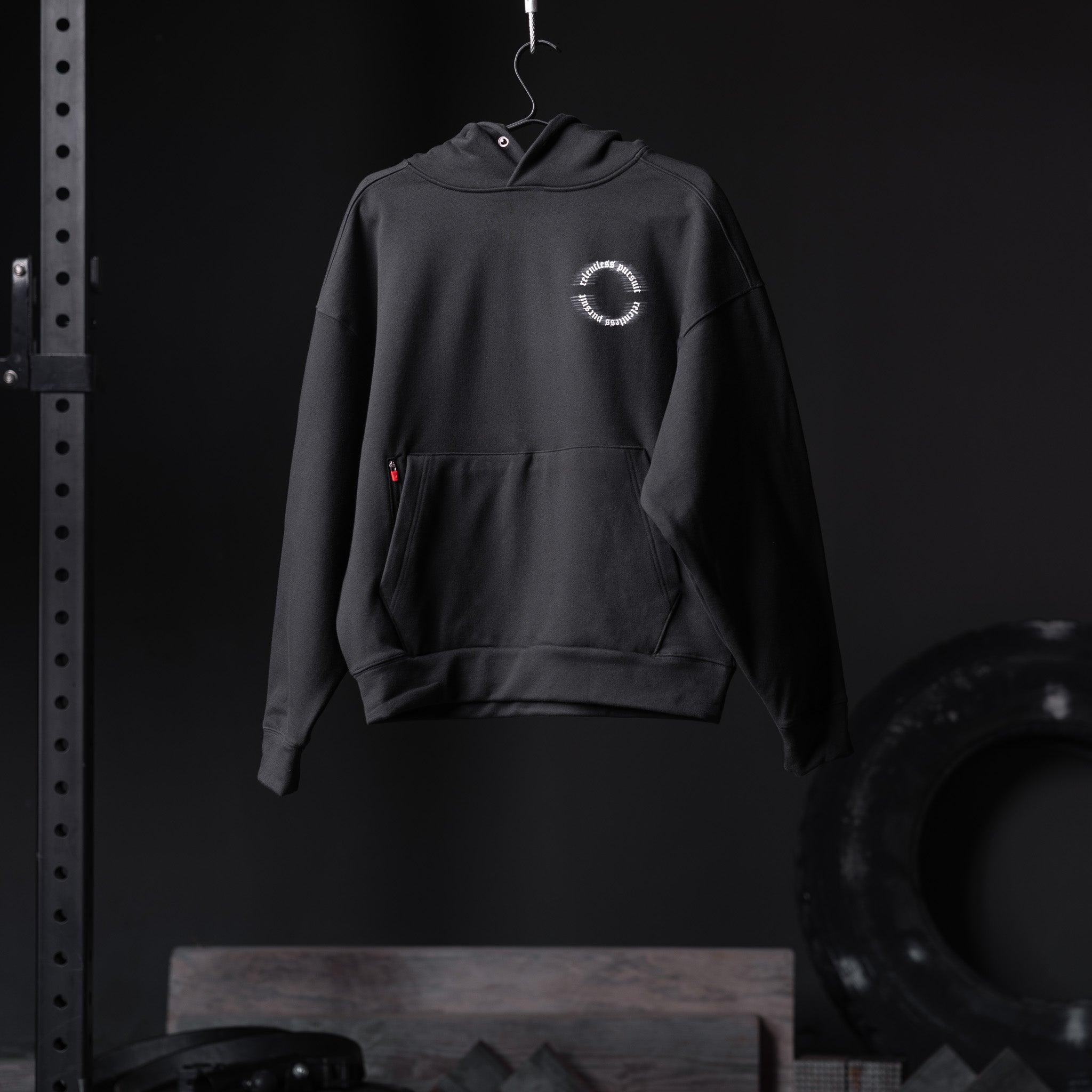 0874. Tech-Terry™ Zip Pocket Hoodie - Black "RP Blur" Product Image