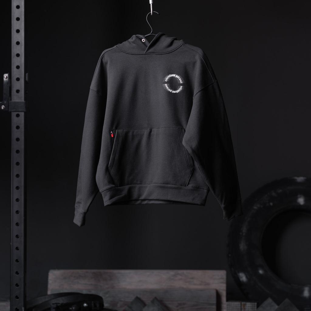 0874. Tech-Terry™ Zip Pocket Hoodie - Black "RP Blur" Product Image