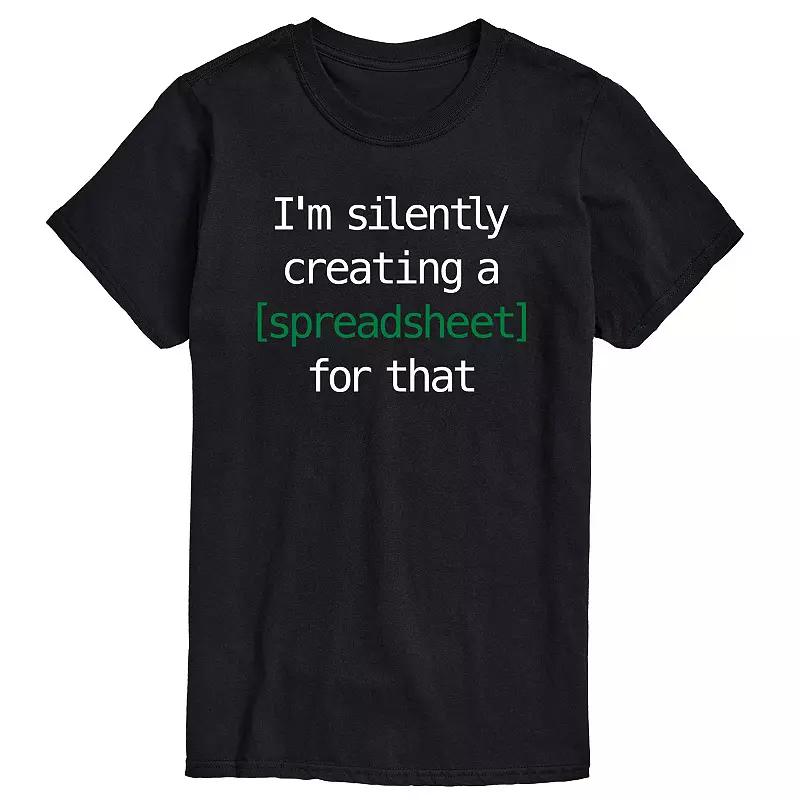 Big & Tall Silently Creating A Spreadsheet Graphic Tee, Men's,  Product Image