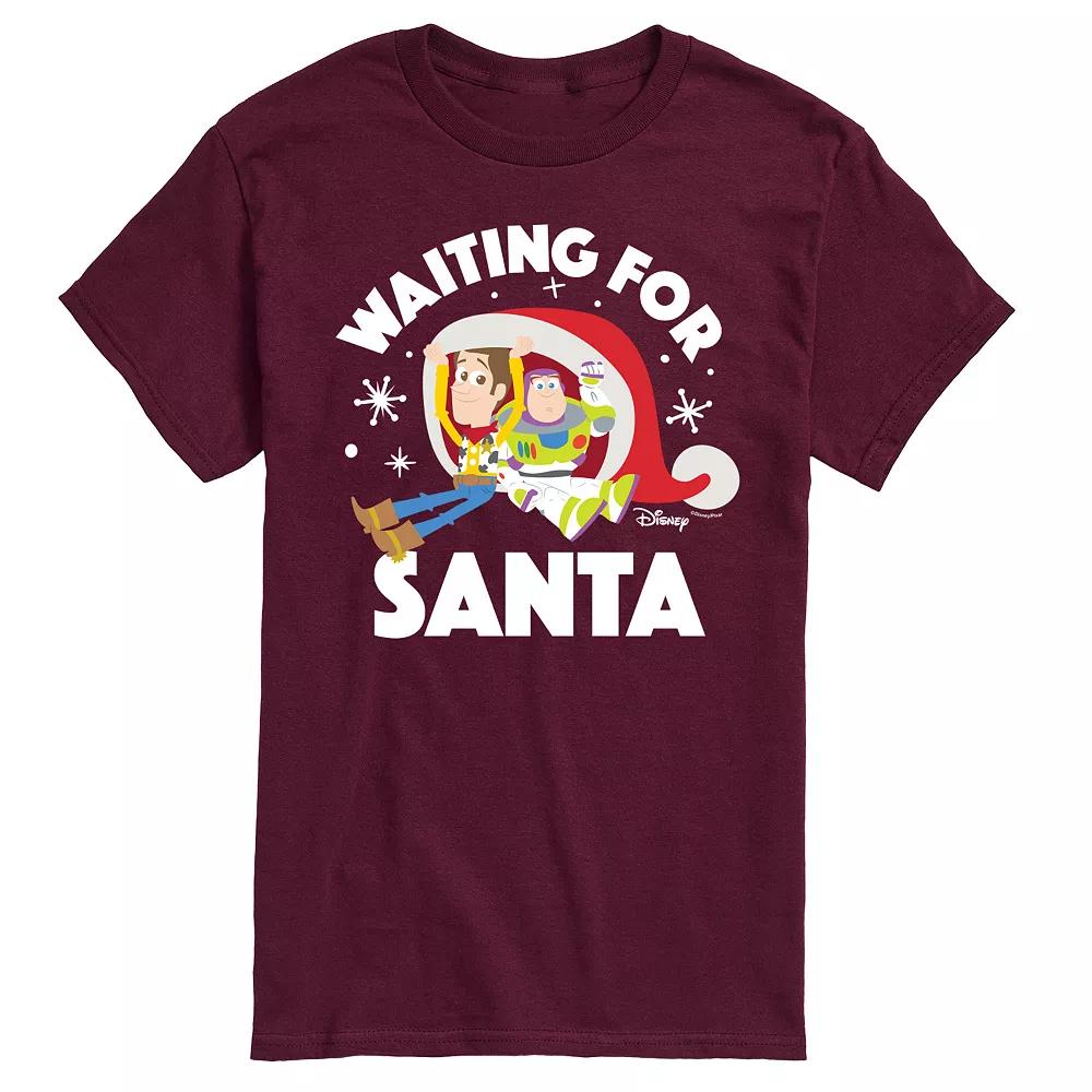 Disney / Pixar's Toy Story Woody & Buzz Lightyear Men's Waiting For Santa Graphic Tee,  Product Image