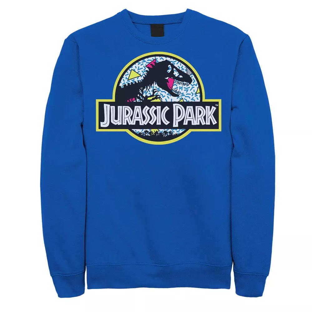 Men's Jurassic Park Blue Retro Classic Icon Sweatshirt,  Product Image