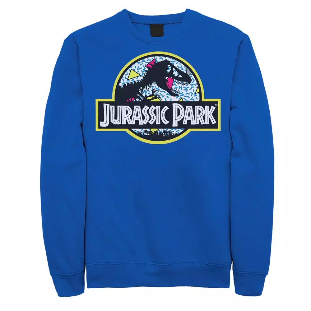 Men's Jurassic Park Blue Retro Classic Icon Sweatshirt,  Product Image