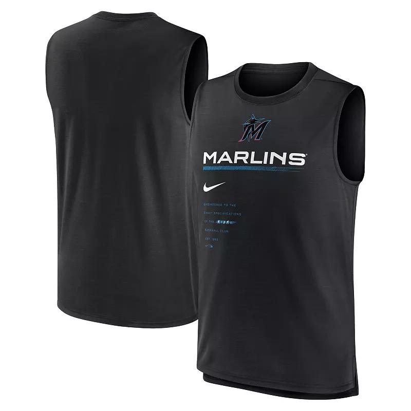 Men's Nike Black Miami Marlins Exceed Performance Tank Top, Size: XL Product Image