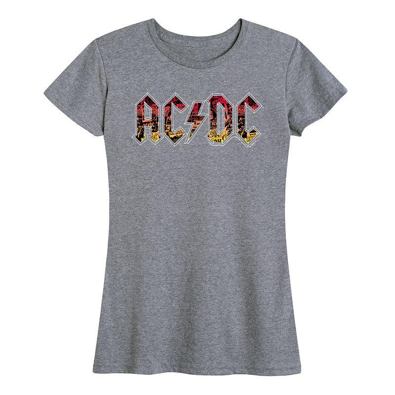 Women's ACDC Poster Texture Graphic Tee, Girl's,  Product Image