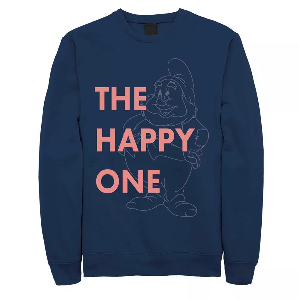 Disneys Snow White The Happy Dwarf Mens Fleece Sweater Blue Product Image
