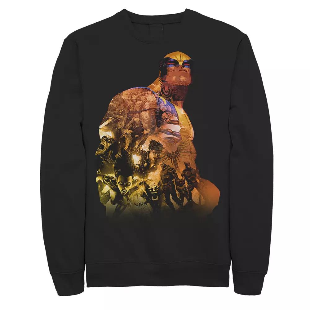 Mens Marvel X-Men Wolverine Group Shot Fill Graphic Fleece Pullover Product Image