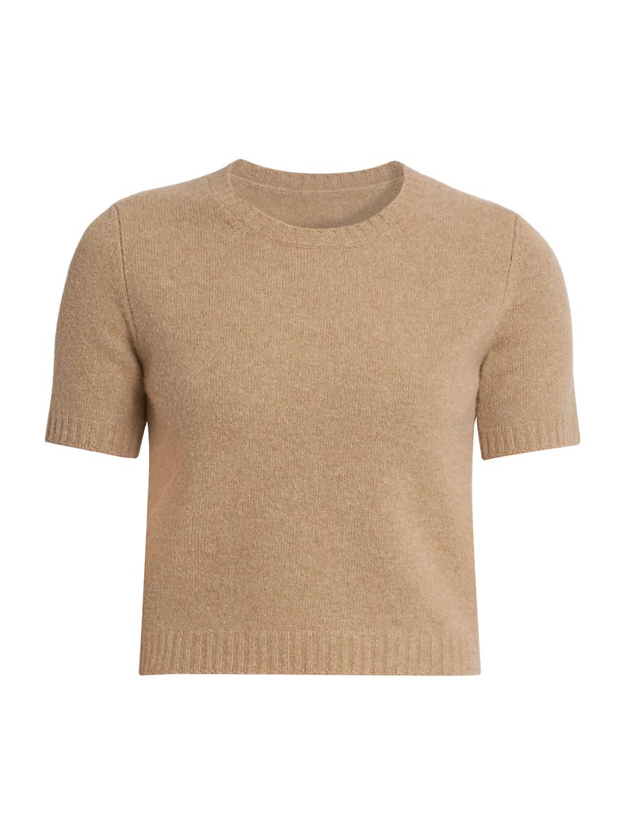 Womens Wool Cropped Short-Sleeve Sweater Product Image