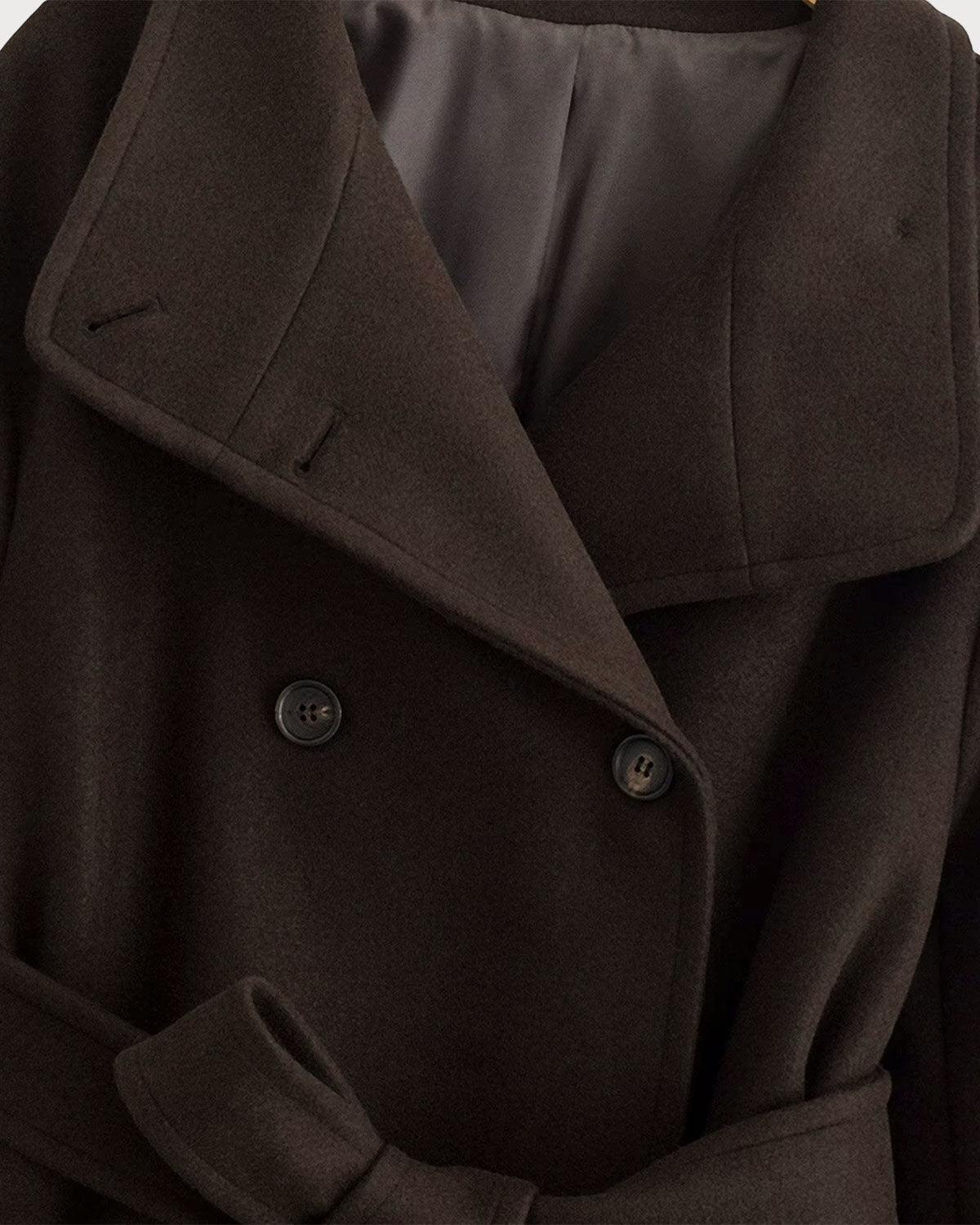 Coffee Belted Pocket Trench Coat Product Image