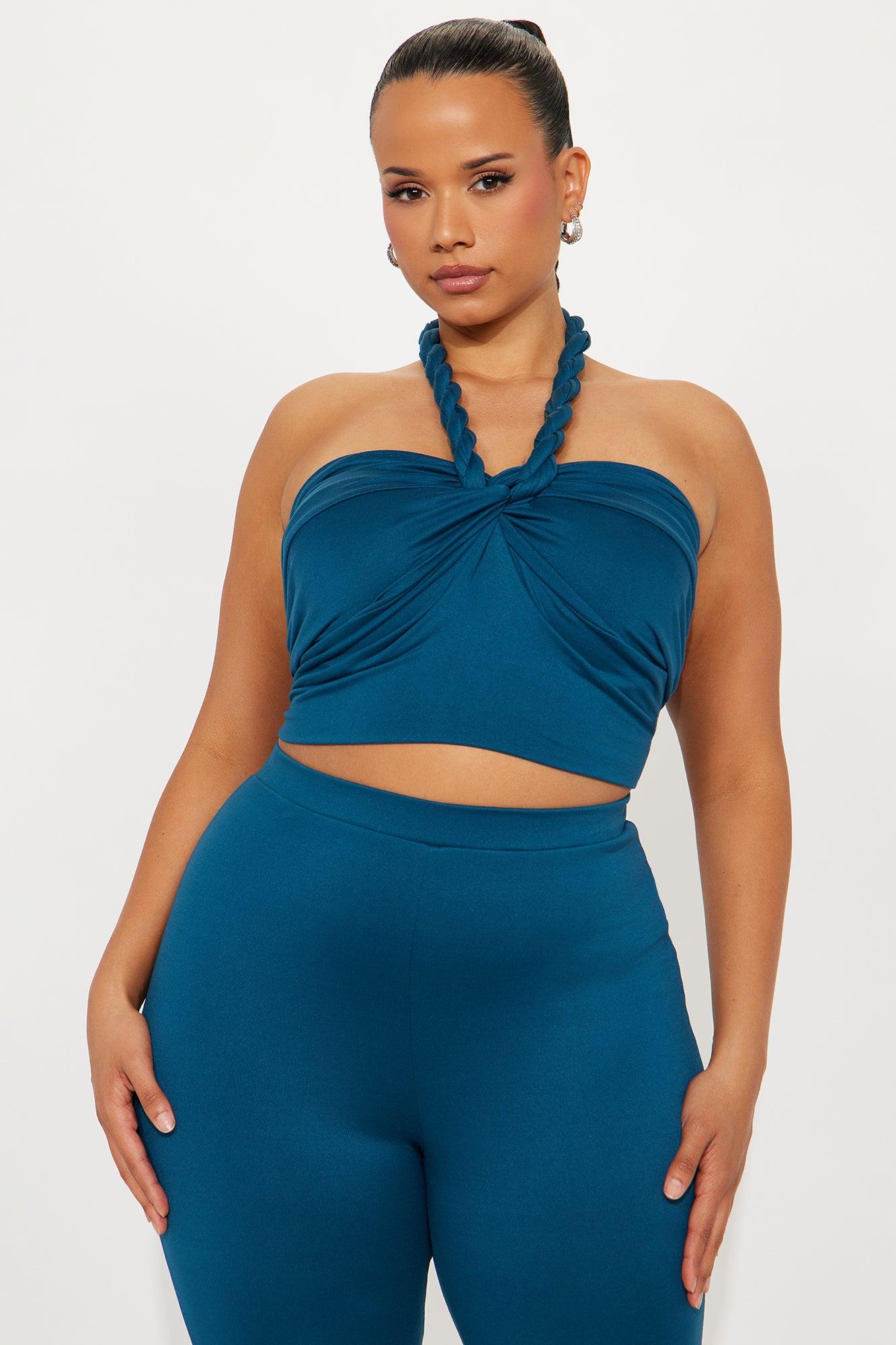 Heatwave Hottie Halter Capri Set - Teal Female Product Image