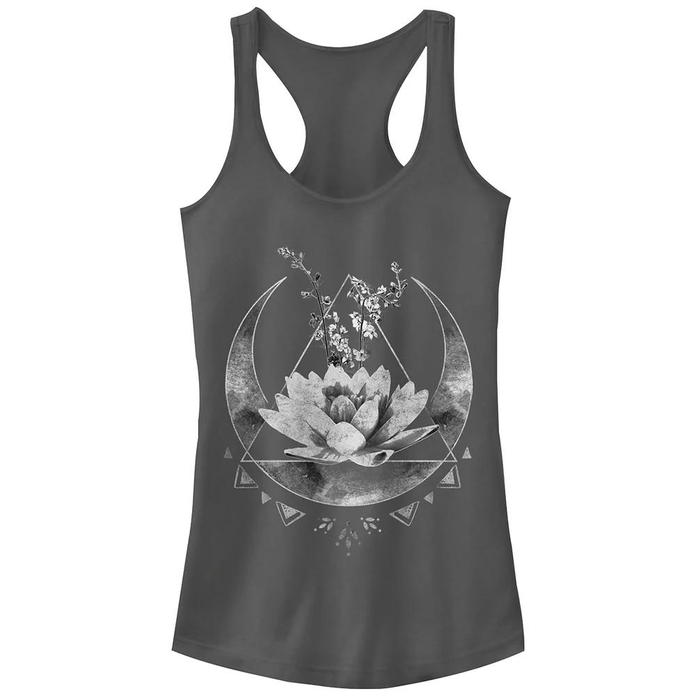Juniors' Lotus Flower Crescent Moon Tank Top, Girl's,  Product Image