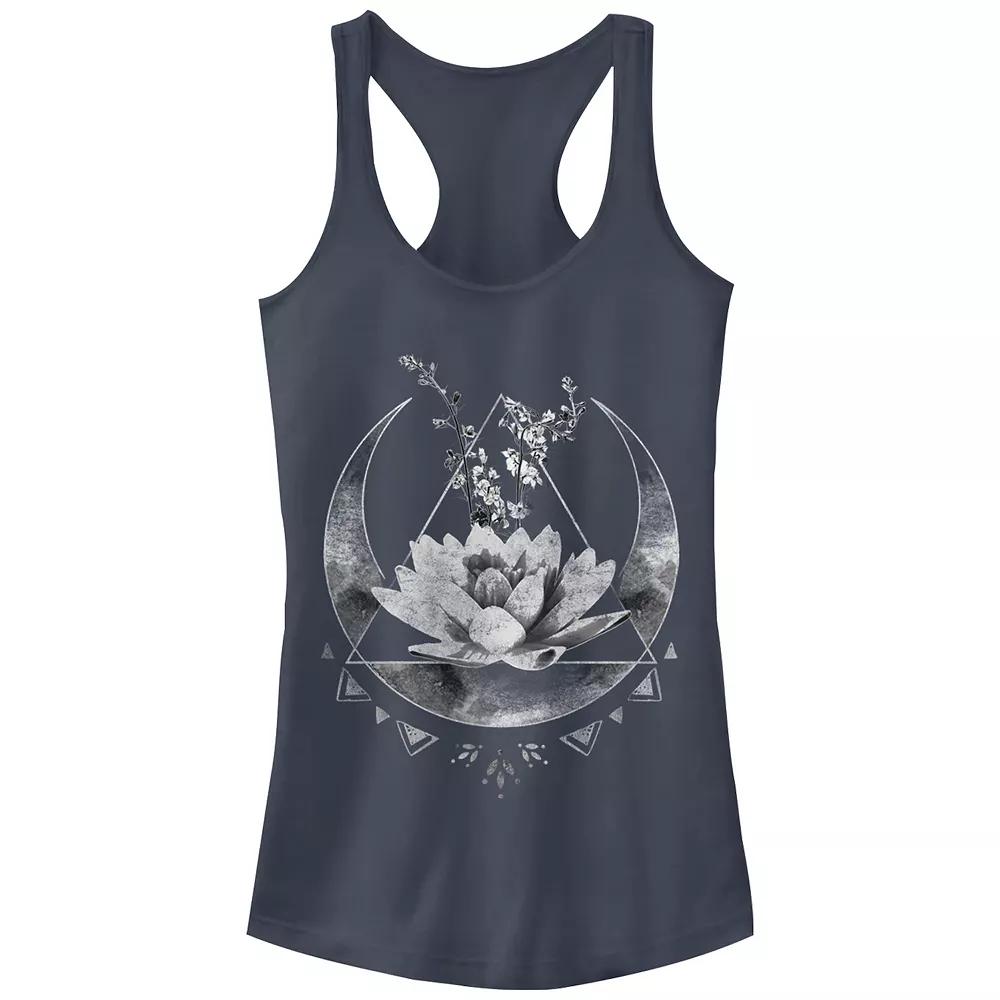 Juniors' Lotus Flower Crescent Moon Tank Top, Girl's,  Product Image