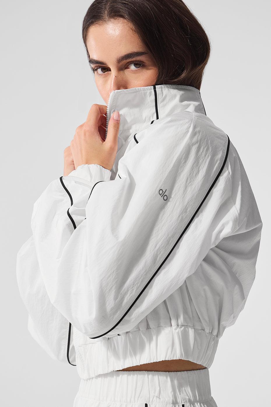 Motivate Full-Zip Track Jacket - White/Black Product Image