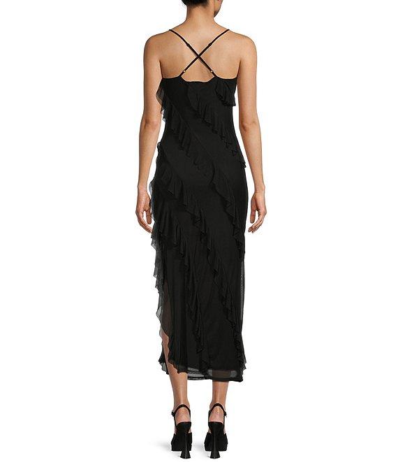 Evolutionary Sleeveless Bias All Over Ruffle Dress Product Image