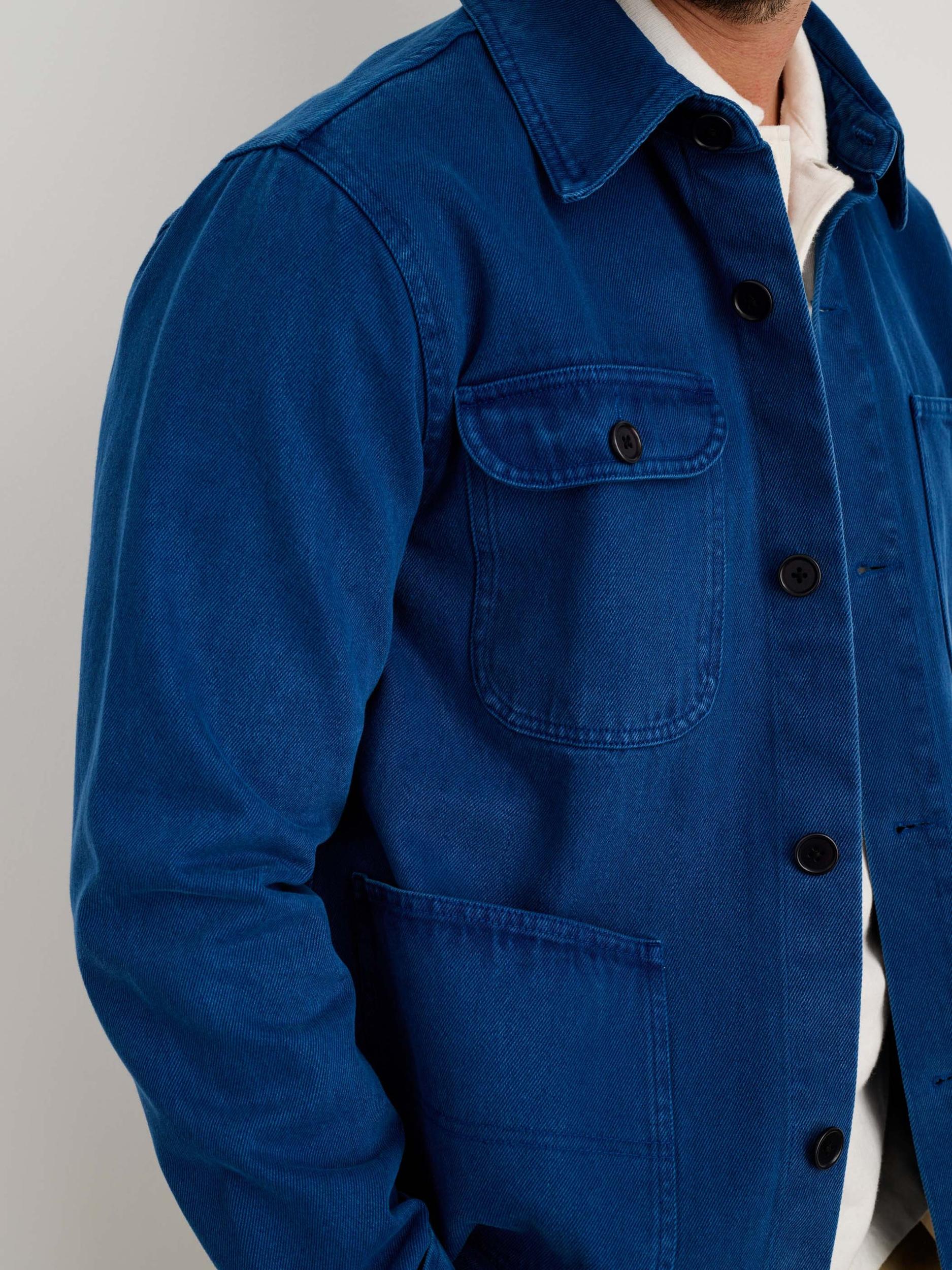Garment Dyed Work Jacket in Recycled Denim Product Image