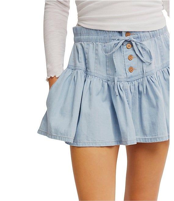 We The Free Free People Roselle High Rise Denim Mini Skirt Product Image