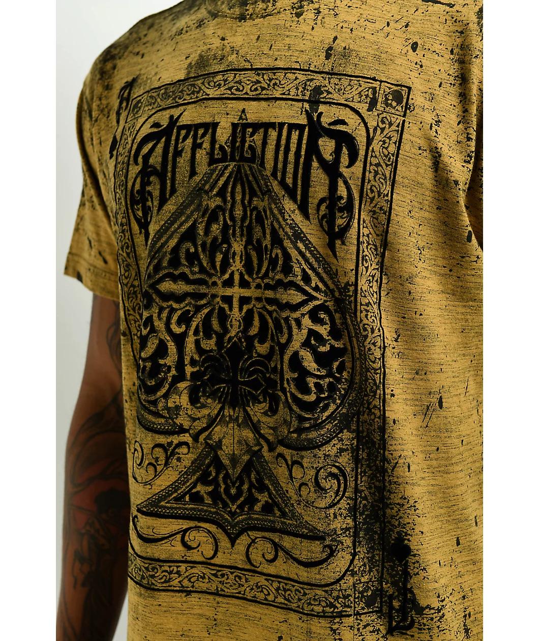 Affliction High Stakes Brown Acid Wash T-Shirt Product Image