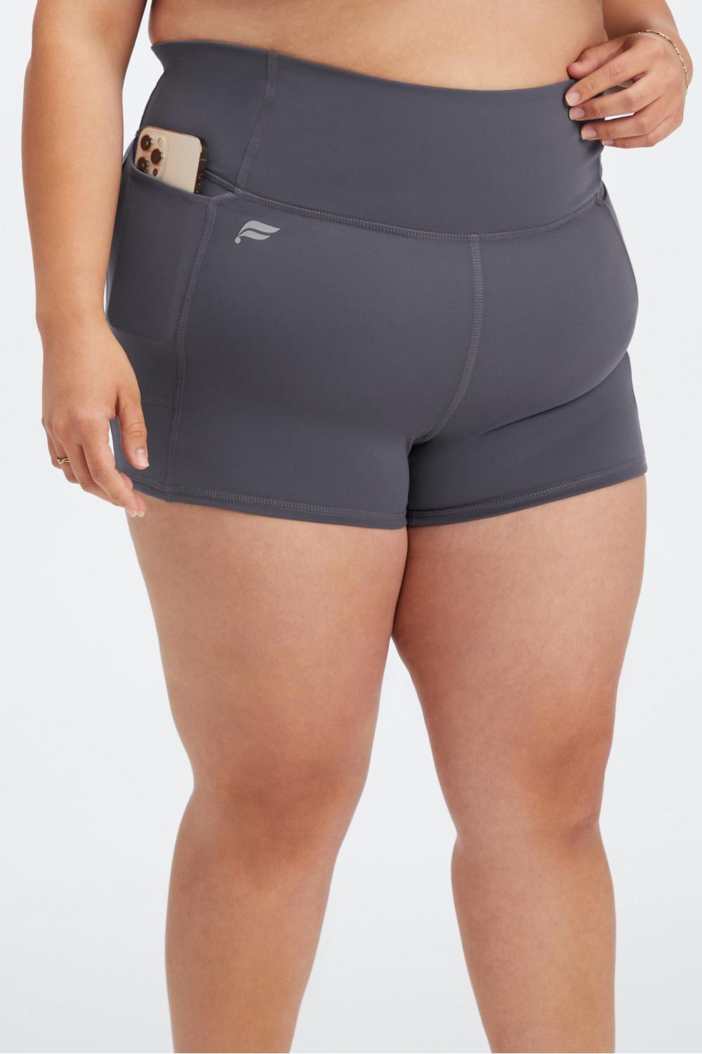 Fabletics Oasis High-Waisted 2 Short Womens Pewter Size XXL Product Image