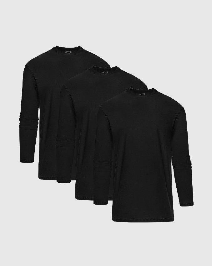 Black Active Long Sleeve Crew Neck T-Shirt Product Image
