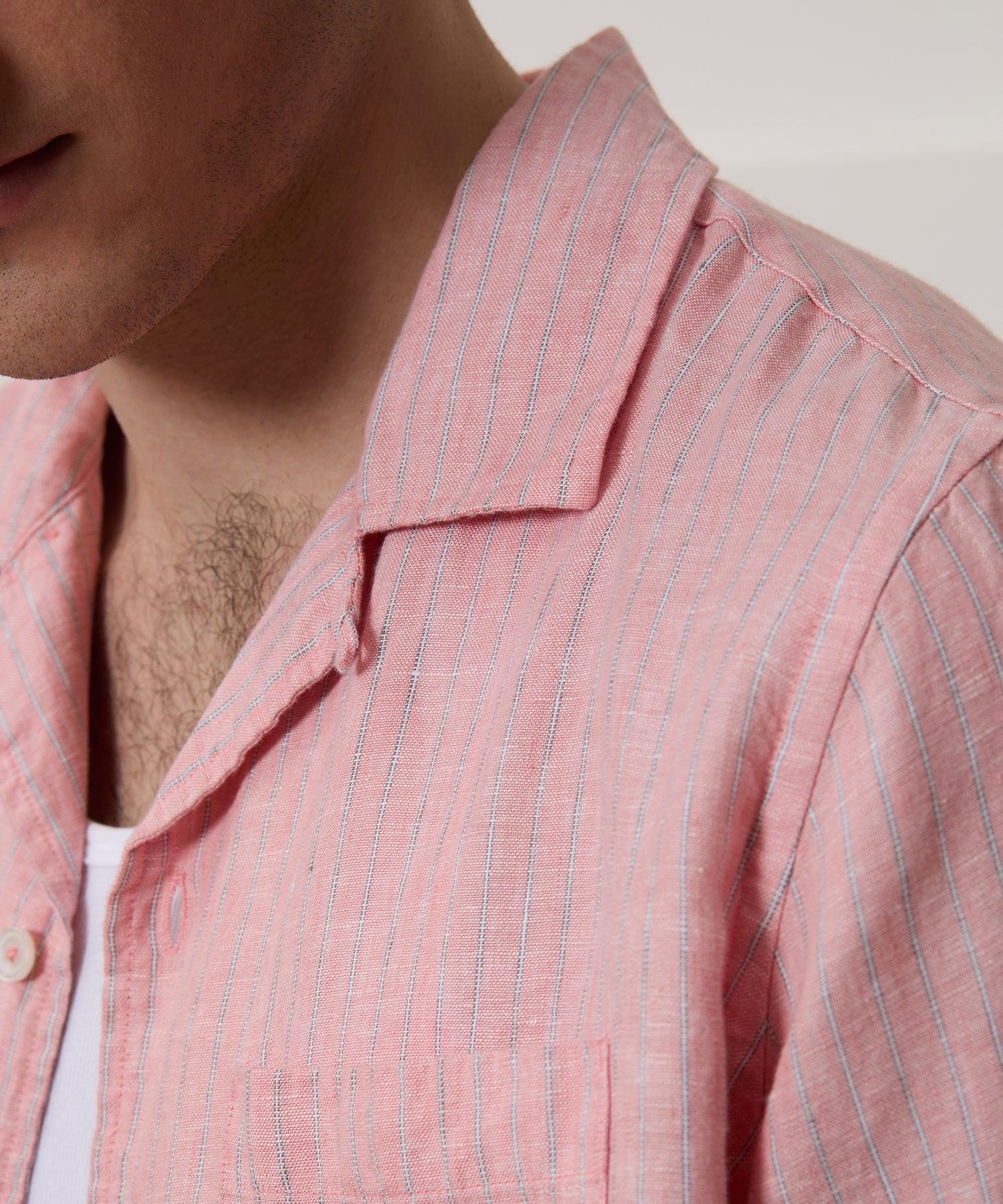 Cropped Sea Soft Irish Linen Camp Collar Shirt Product Image