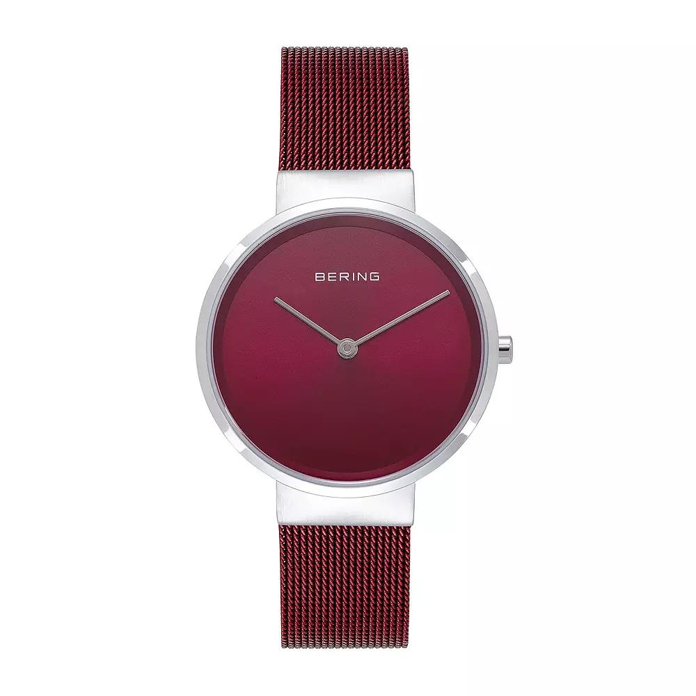 BERING Women's Classic Red Stainless Steel Mesh Watch - 14531-303, Size: Medium Product Image