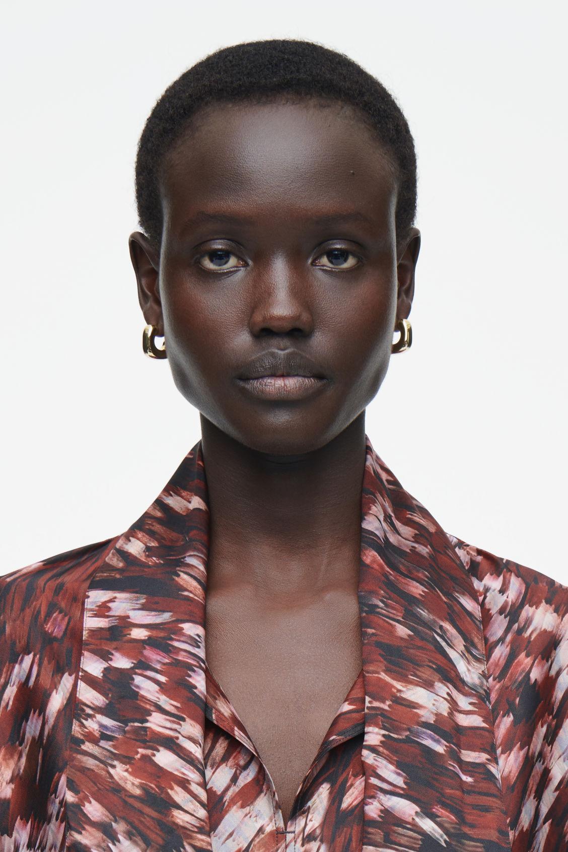 PRINTED SCARF-DETAIL MIDI DRESS Product Image