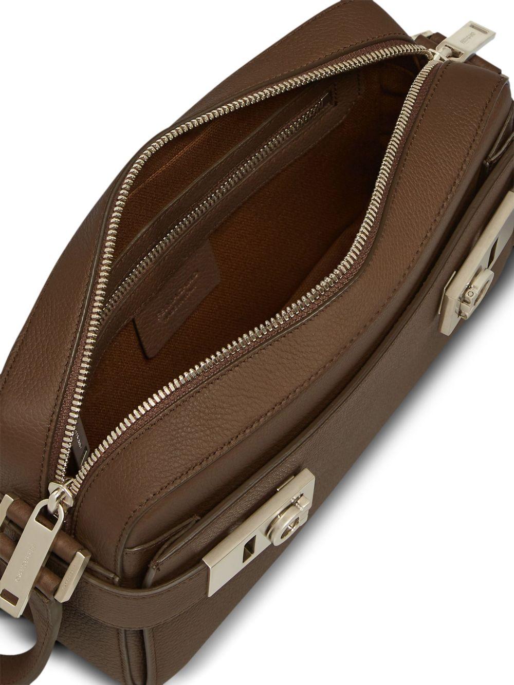 Gancini-buckle leather shoulder bag  Product Image