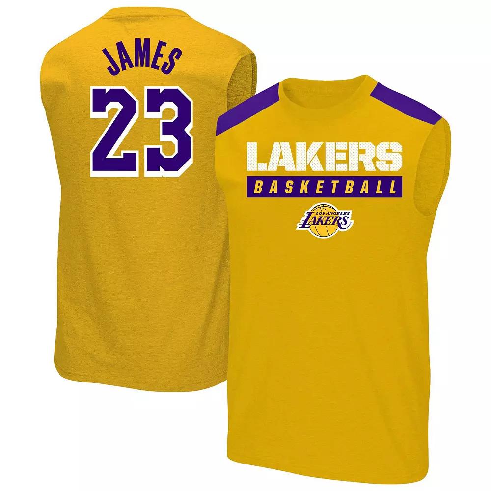 Men's Profile LeBron James Gold Los Angeles Lakers Big & Tall Player Muscle Tank,  Product Image