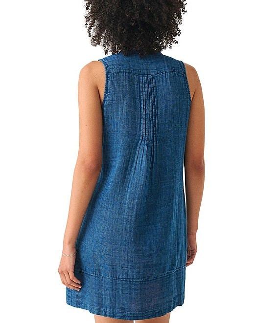 Faherty Isha Organic Cotton Banded Crew Neck Sleeveless Dress Product Image