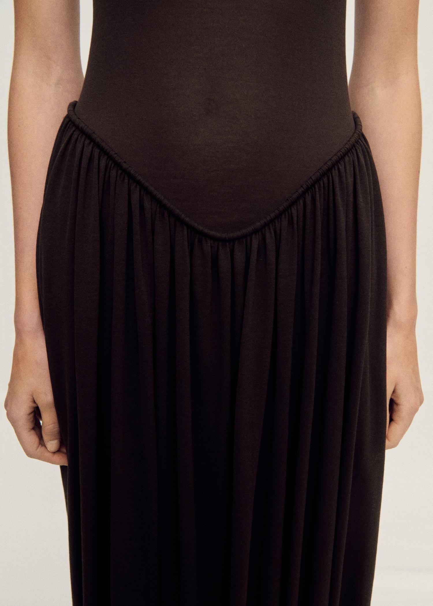 Semi-transparent dress with puffed hem - Women | MANGO USA Product Image