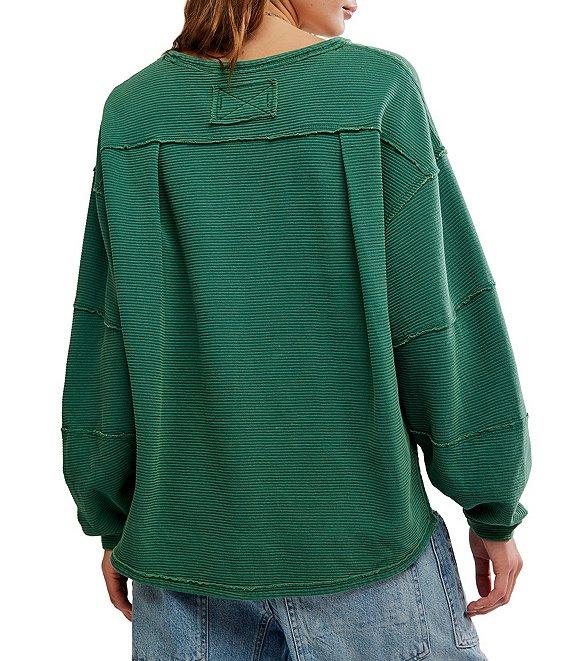 Free People We The Free Total Eclipse Rib Knit Crew Neck Long Sleeve Top Product Image