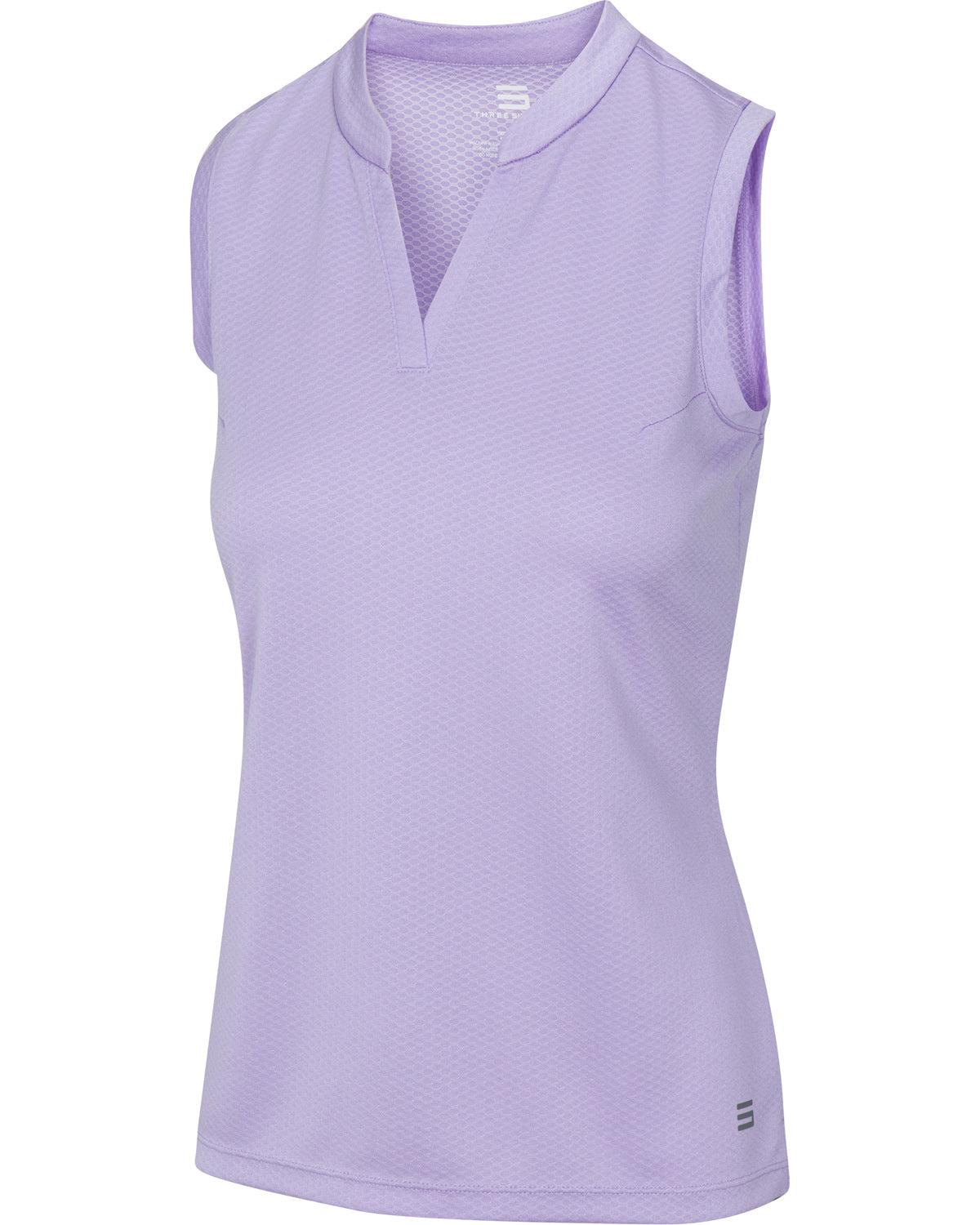 Three Sixty Six Women's Waffle-Textured Collarless Golf Polo Female Product Image