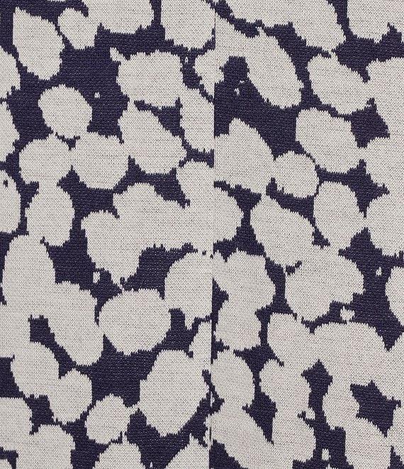 tyler boe Kristen Knit Jacquard Roll Collar Short Sleeve Front Pleat Dress Product Image