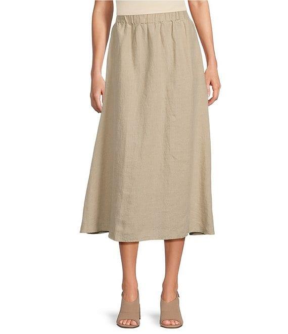 Eileen Fisher Organic Linen Gathered Pull-On Skirt Product Image