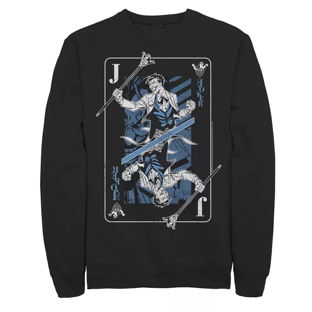 Mens DC Comics The Joker Playing Card Sweatshirt, Men's,  Product Image