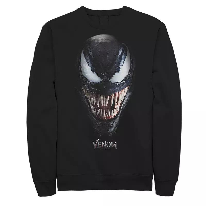 Men's Marvel Venom Big Face Up Close Grin Graphic Fleece Pullover,  Product Image