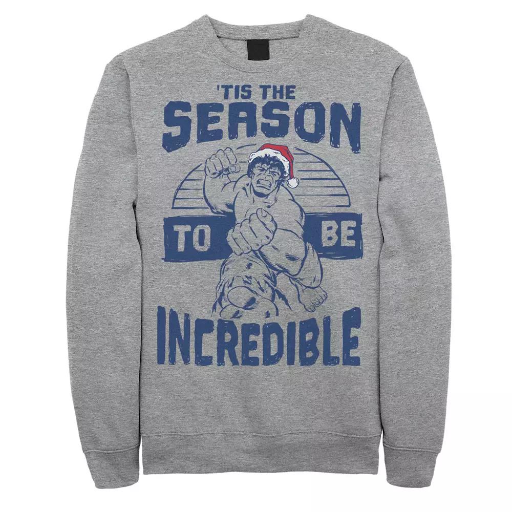 Men's Marvel The Hulk 'Tis The Season To Be Incredible Christmas Sweatshirt,  Product Image