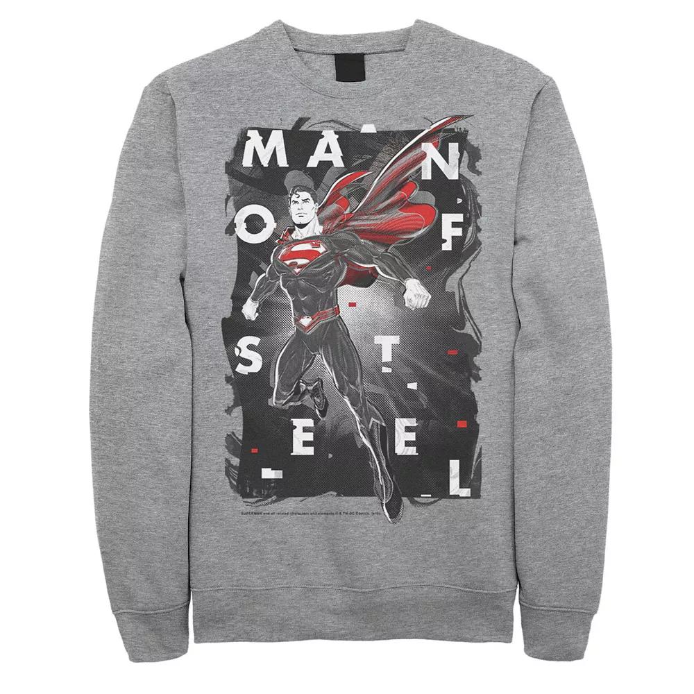 Men's DC Comics Superman Man Of Steel Glitch Poster Sweatshirt,  Product Image