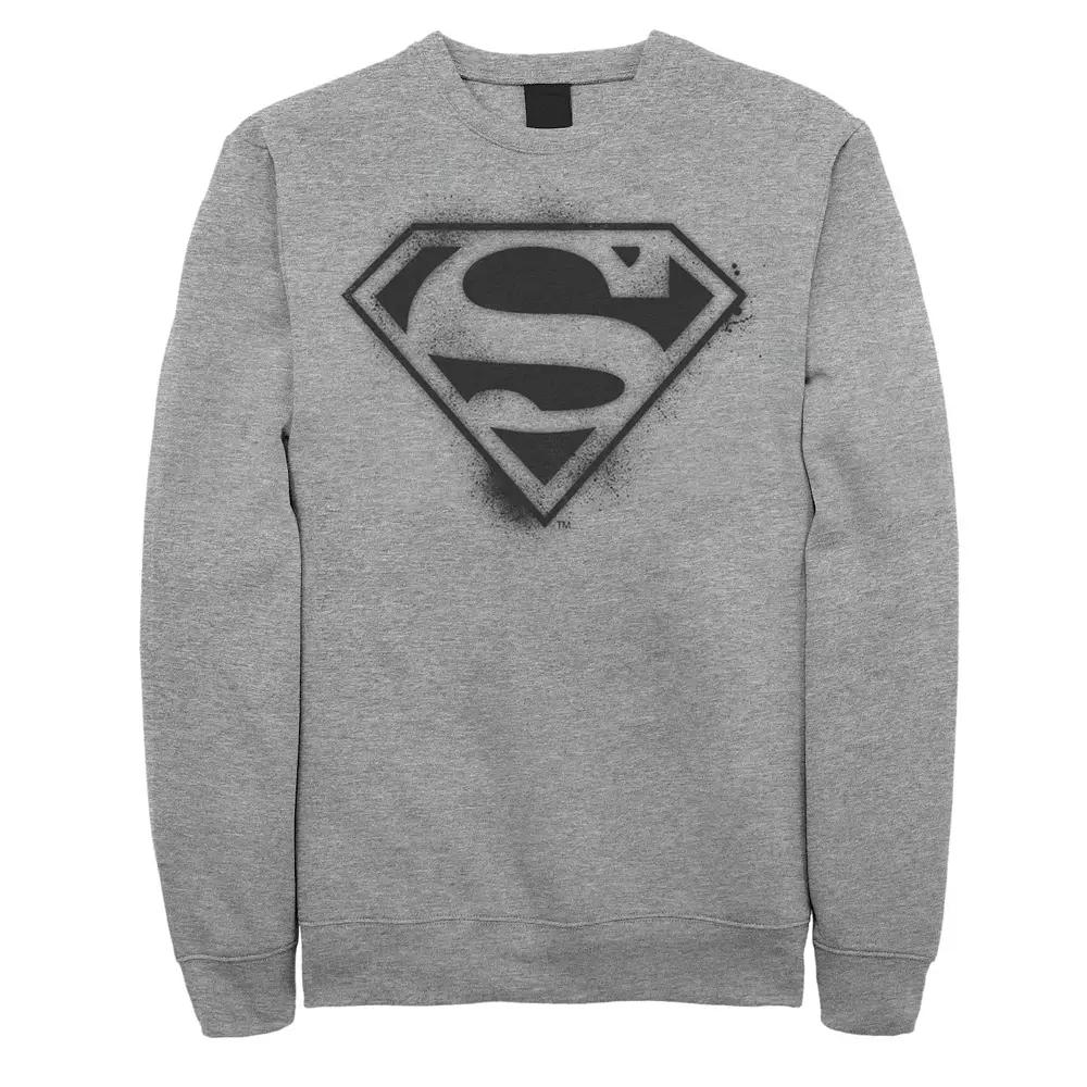 Men's DC Comics Superman Spray Paint Stencil Logo Sweatshirt, Size: Small, Athletic Grey Product Image