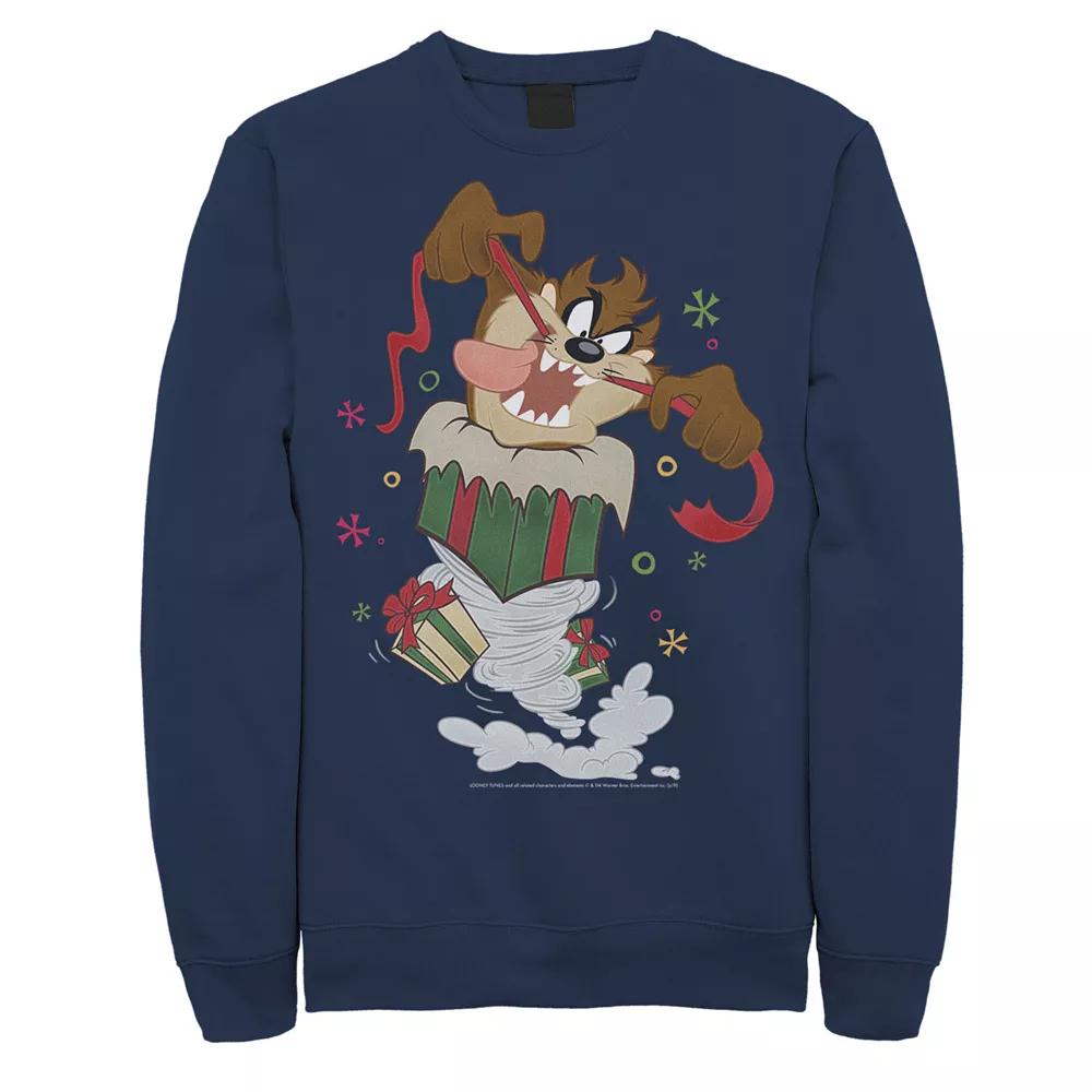 Men's Looney Tunes Christmas Taz Ripping Presents Sweatshirt,  Product Image