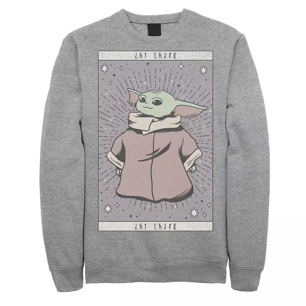 Men's Star Wars The Mandalorian The Child Card Portrait Sweatshirt,  Product Image