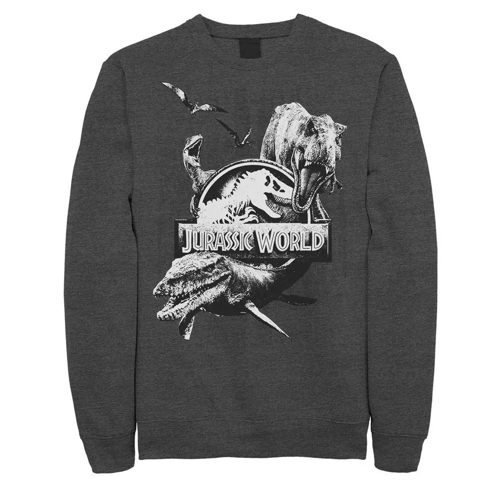 Men's Jurassic World Two Dino Collage Grunge Logo Fleece,  Product Image
