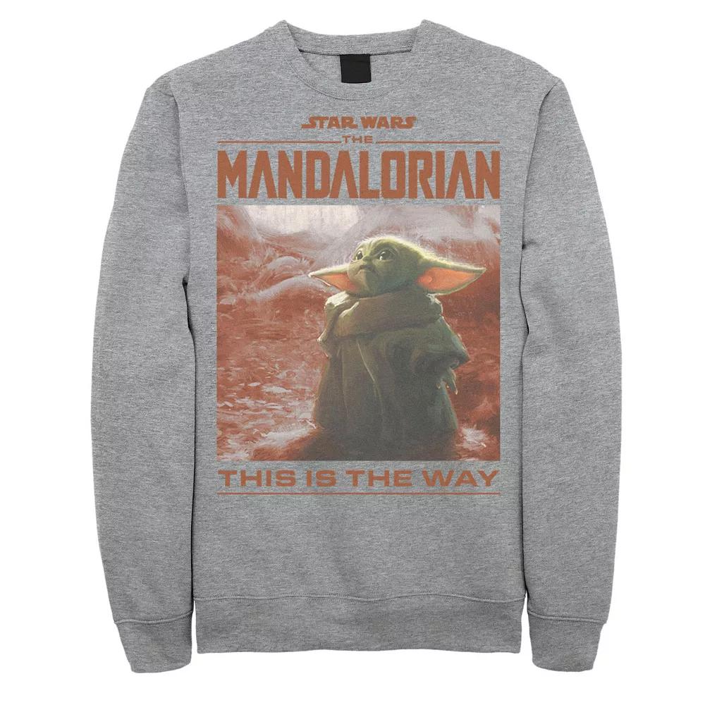 Big & Tall Star Wars: The Mandalorian The Child This Is The Way Poster Sweatshirt, Men's, Size: XXL Tall, Athletic Grey Product Image