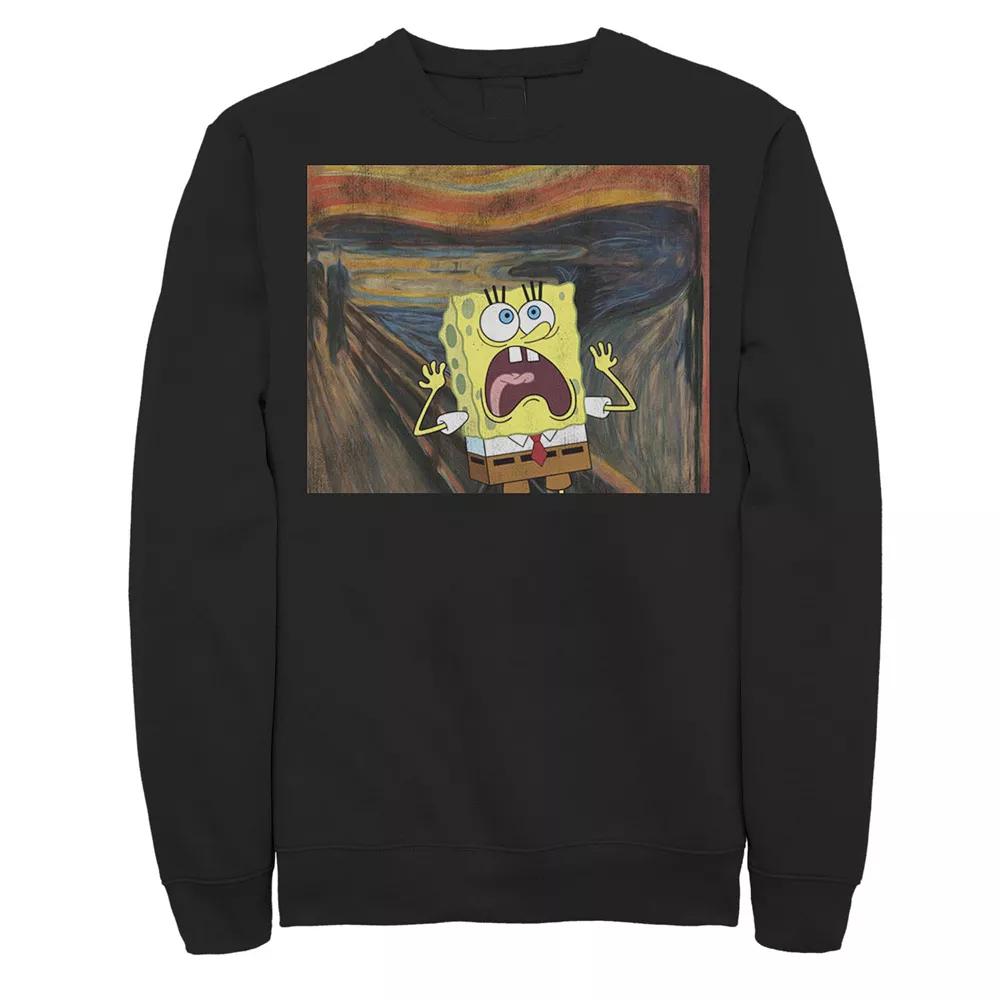Men's SpongeBob SquarePants Scream Painting Sweatshirt, Size: Medium, Black Product Image