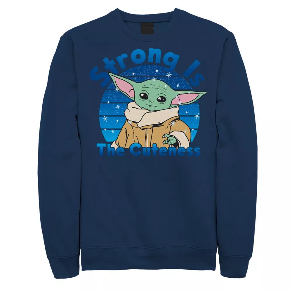Men's Star Wars The Mandalorian The Child Strong Is The Cuteness Sweatshirt,  Product Image
