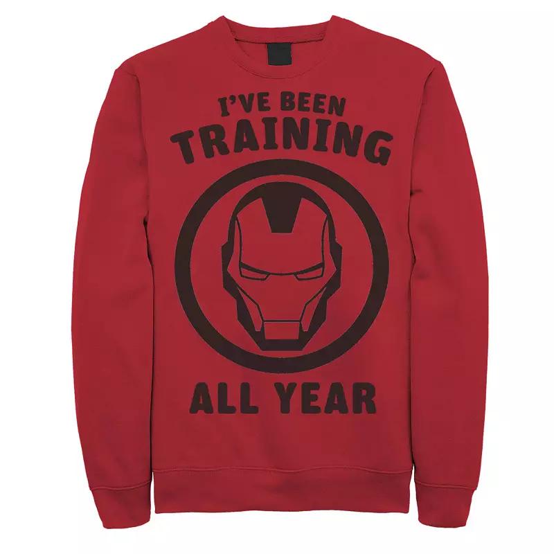 Men's Marvel Avengers Iron Man I've Been Training All Year Logo Sweatshirt,  Product Image