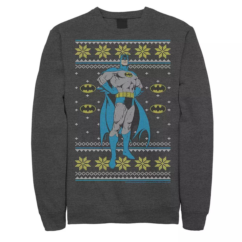 Men's DC Comics Batman Power Stance Christmas Sweater Style Sweatshirt,  Product Image