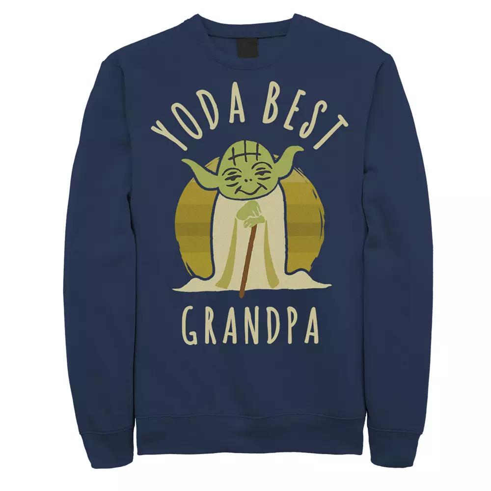 Men's Star Wars Yoda Best Grandpa Cartoon Yoda Sweatshirt,  Product Image